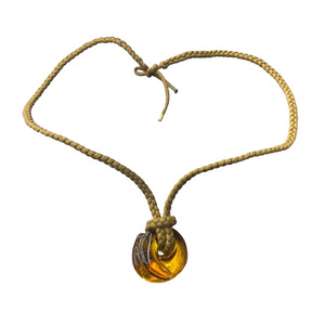  baccarat Baccaratko Kia -ju crystal necklace pendant Logo tea Brown lady's 