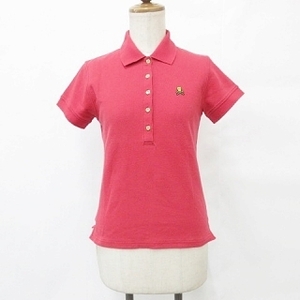 マークアンドロナ MARK RONA ゴルフ シャツ ポロシャツ スカル 半袖 ロゴ レッド 赤 S レディース