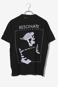 RESONATE GOODENOUGH リゾネイト グッドイナフ コットン プリント 胸ポケット 半袖Tシャツ M BLACK ブラック RC-0712 /◆ メンズ