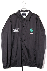 未使用品 2024SS WACKO MARIA × 舐達麻 × HIGHTIMES SIZE:XL COACH JACKET ロゴ コーチジャケット BLACK ブラック NMD-HIGHTIMES-WM-BL01