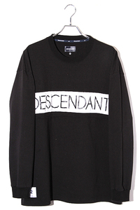 24SS DESCENDANT ディセンダント SIZE:2 STRAIN BERTH LS ロゴ 長袖Tシャツ BLACK ブラック 241ATDS-CSM15 /● メンズ