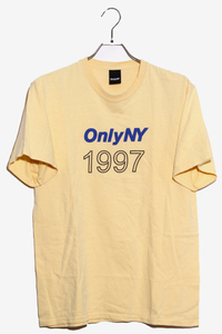 ONLY NY オンリーニューヨーク raining T-shirt レイニング Tシャツ コットン ロゴプリント カットソー M DANDELION YELLOW ダンデライオン