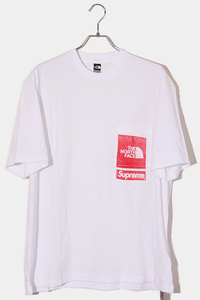 2023SS Supreme × The North Face シュプリーム ノースフェイス Printed Pocket Tee プリントポケット 半袖Tシャツ M WHITE ホワイト /●