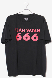 TEAM SATAN Skateboarding チームサタン スケートボーディング TEAM SATAN 666 SS TEE コットン プリント クルーネック 半袖Tシャツ L ブラ