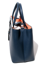 FENDI フェンディ PETITE 2JOURS プチトゥージュール カーフレザー ハンドバッグ ショルダーバッグ NAVY ネイビー 8BH253 3WL F03BA /●☆_画像3