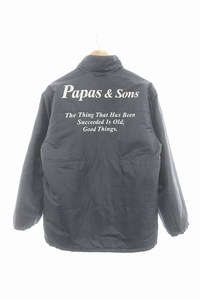 パパス Papas & SONS リバーシブル ナイロン ジャケット ブルゾン 中綿 ロゴプリント L マルチカラー /YQ ■OS ■GY12 レディース