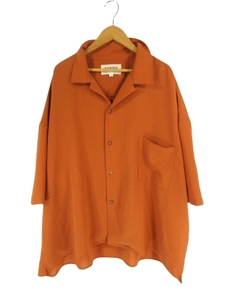 バスクマゼンタ BASQUE magenta シャツ 五分袖 開襟シャツ 無地 シンプル オレンジ F QQQ メンズ