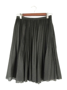 k Miki .k Kumikyoku KUMIKYOKU skirt knees under height pleat flair lame plain simple lining attaching black size2 QQQ lady's 