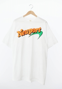 ヴィンテージ VINTAGE 90s NEWPORT LOGO TEE SCREEN STARS ニューポート ロゴ プリント Tシャツ 企業T 企業物 半袖 XL 白 ホワイト ブラン