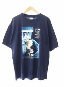 ヴィンテージ VINTAGE 00s 2000 KURT COBAIN ALL SPORT カート コバーン ニルヴァーナ Tシャツ バンドT 半袖 L ネイビー ブランド古着ベク