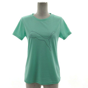 プーマ PUMA コンセプト コマーシャル 半袖 Tシャツ 523769-76 ロゴプリント グリーン系 緑系 M レディース