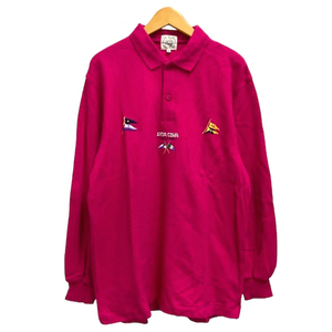 シナコバ SINA COVA ポロシャツ カットソー ワンポイント ロゴ 刺繍 長袖 M ピンク レディース