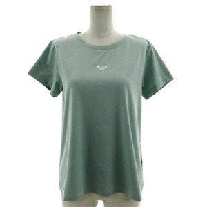 ロキシー ROXY 水陸両用 UVカットTシャツ RST234546 半袖 速乾 UPF50+ ロゴ グリーン系 緑系 M レディース