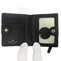 ケイトスペード KATE SPADE ミニ財布 二つ折り PVCレザー 型押し ロゴ バイカラー 配色 ブラック 黒 ベージュ レディース_画像3