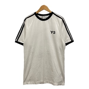 ワイスリー Y-3 Tシャツ カットソー EK4559 クルーネック プリント ロゴ 綿 無地 半袖 XS 白 ホワイト 黒 ブラック メンズ