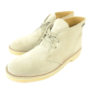 クラークス clarks 美品 デザートブーツ ゴアテックス スウェード 厚底 ハイカット UK8 約26cm ベージュ メンズ