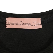 トレンドドレスコード Trend Dress Code トレーナー フレア クルーネック ビーズ レース 刺繍 無地 長袖 黒 ブラック レディース_画像3