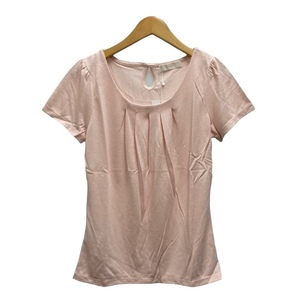 未使用品 エニィスィス エニシス anySiS カットソー Tシャツ クルーネック タック 半袖 2 桃 ピンク レディース