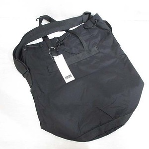  unused goods Uniqlo UNIQLO U Uniqlo You bucket bag Large black black shoulder nylon pouch tag attaching lady's 