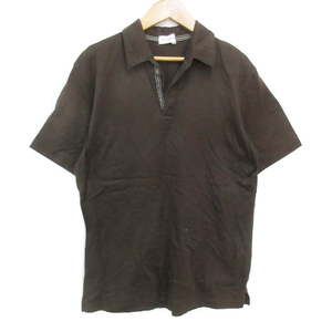  Boycott BOYCOTT casual shirt cut and sewn short sleeves Skipper color plain 3 L tea Brown /FF9 men's 