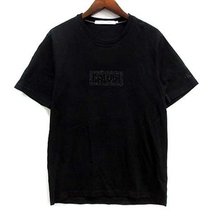 カルバンクラインジーンズ Calvin Klein Jeans ボックスロゴ ラインストーン Tシャツ カットソー 半袖 クルーネック ブラック 黒 M メンズ