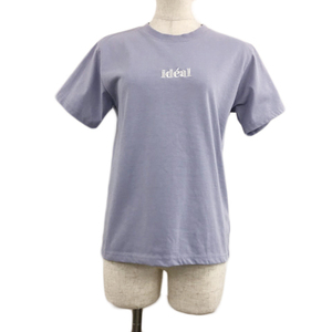 グレイル GRL Tシャツ カットソー プルオーバー クルーネック 刺繍 ロゴ 半袖 M 紫 ラベンダー パープル レディース