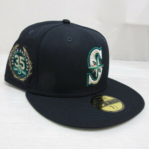 未使用品 ニューエラ NEW ERA 59FIFTY 5950 MLB シアトル マリナーズ ベースボール キャップ 帽子 7 1/2 59.6cm ネイビー サイドパッチ