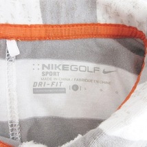 ナイキゴルフ NIKE GOLF シャツ 半袖 ロゴ 綿 ボーダー グレー 白 ホワイト L レディース_画像3