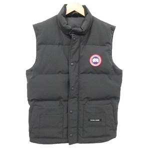  Canada Goose CANADA GOOSE beautiful goods 4154M down vest Logo one Point embroidery outer thick M size black black men's 