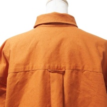 アンユーズド UNUSED 近年 オーバーサイズ 長袖 加工 シャツ ネップ地 0 S相当 オレンジ IBO53 X レディース_画像8