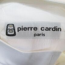 ピエールカルダン Pierre Cardin 長袖 シャツ スタンドカラー 白系 ホワイト 透け感 ギャザー 無地 メンズ_画像3