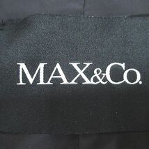 マックス&コー MAX&CO. トレンチコート 薄手 ロング丈 40 黒系 ブラック ベルト ポケット 裏地 無地 レディース_画像3