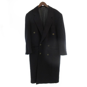  Gianni Versace Versace .GIANNI VERSACE Chesterfield coat long double black black Camel 100% Vintage 44 outer 