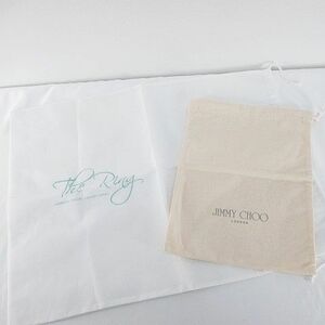 ジミーチュウ JIMMY CHOO The Ring 2枚セット 保存袋 巾着 白系 ホワイト ロゴ 文字 プリント その他