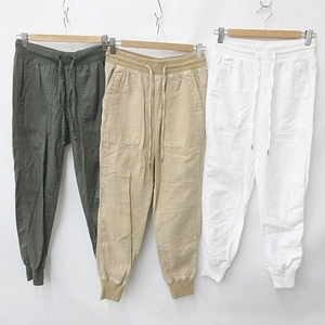  Gap GAP pants 3 pieces set jogger pants long rib draw -stroke ring beige white green khaki white green XXS lady's 