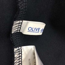 オリーブデオリーブ OLIVE des OLIVE ジャンパースカート ワンピース フレア ロング ギャザー リボン 無地 ノースリーブ M 紺 ネイビー_画像5