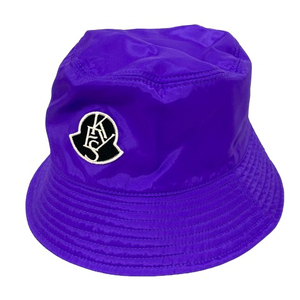 未使用品 モンクレール MONCLER ×ALICIA KEYS 23SS バケットハット 帽子 ナイロン ワンポイントロゴ M 紫 パープル メンズ レディース