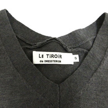 ルティロワドゥドレステリア LE TiROiR de DRESSTERIOR ワンピース ニット Vネック 半袖 ロング丈 ウール混 グレー S_画像9