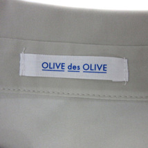 オリーブデオリーブ OLIVE des OLIVE シャツワンピース ロング丈 マキシ丈 七分袖 バルーンスリーブ 無地 F ライトグレー レディース_画像9