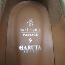 ロペピクニック ROPE Picnic × ハルタ HARUTA コインローファー ローヒール クロコ型押し 23.5cm カーキ /YK46 レディース_画像5