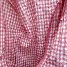カンゴール KANGOL パーカー ジャケット ミドル丈 ギンガムチェック柄 ロゴ刺繍 LL 大きいサイズ ピンク 白 ホワイト /SM35 レディース_画像3