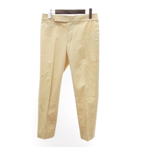  Ralph Lauren RALPH LAUREN tapered pants cotton plain center Press zipper fly beige 6 #SM1 lady's 