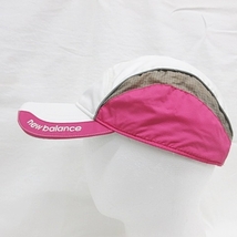 ニューバランス NEW BALANCE ランニング キャップ 帽子 ロゴ 刺繍 裏メッシュ 白 ホワイト ピンク F レディース_画像4
