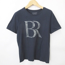 バナナリパブリック BANANA REPUBLIC Tシャツ カットソー 半袖 丸首 ロゴ 綿 紺 ネイビー XL メンズ_画像1