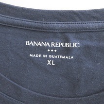 バナナリパブリック BANANA REPUBLIC Tシャツ カットソー 半袖 丸首 ロゴ 綿 紺 ネイビー XL メンズ_画像3