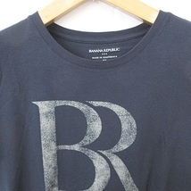 バナナリパブリック BANANA REPUBLIC Tシャツ カットソー 半袖 丸首 ロゴ 綿 紺 ネイビー XL メンズ_画像4