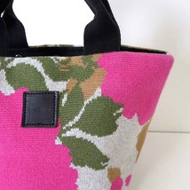KNIT IS CANVAS ニットイズキャンバス バッグ トートバッグ 舟形 ハンドバッグ 花柄 ニット ピンク 緑 杢グレー 黒 かばん 鞄 美品_画像7