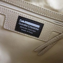 ジャンニキャリーニ GIANNI CHIARINI イタリア製 バッグ ショルダーバッグ トートバッグ 本革 レザー サイドキャンバス グレージュ_画像6