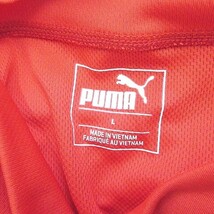 プーマ PUMA ゴルフ シャツ 長袖 ハイネック 刺繍 赤 レッド L メンズ_画像3