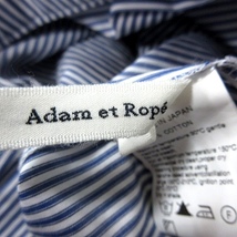 アダムエロペ Adam et Rope' スカート フレア ひざ丈 ストライプ 38 青 ブルー 白 ホワイト /RT レディース_画像5